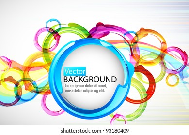 ilustración de forma circular colorida sobre fondo vectorial abstracto