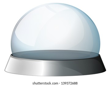 Illustration einer runden Kuppel mit einem silbernen Inhaber auf weißem Hintergrund
