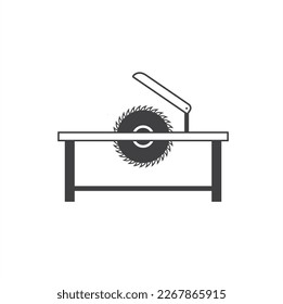 illustration of circular saw, wood saw, vector art.