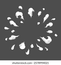 Illustration of a circular smoke explosion effect