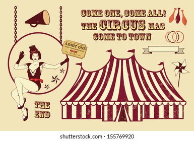 illustration of circus aerialist