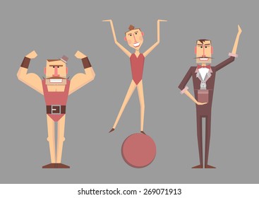 Illustration of circus artists
