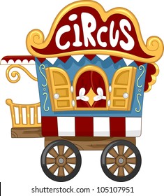 Illustration of a Circus Caravan