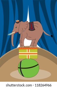 Illustration of circus elephant