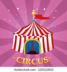illustration with a circus tent