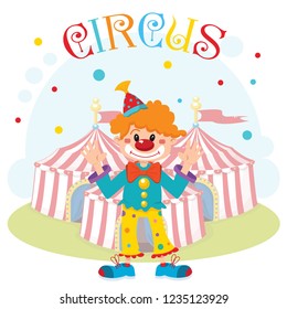 illustration with a circus tent