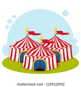illustration with a circus tent