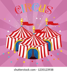 illustration with a circus tent