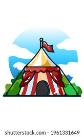 Illustration of circus tent hand drawing