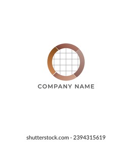 ILLUSTRATION CIRLCE WITH NET PASTEL GRADIENT BROWN COLOR SIMPE LOGO ICON TEMPLATE DESIGN VECTOR