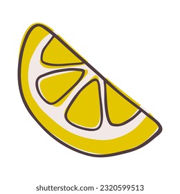 Illustration of a citrus slice. Hand drawn style.Vector illustration EPS10