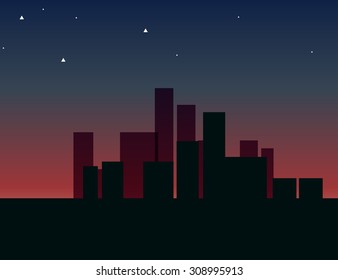 Illustration City Landscape Color Stock Vector (Royalty Free) 308995913 ...