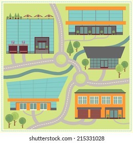 Illustration city map. Cartoon