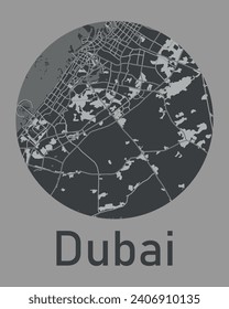 illustration City map of Dubai. 