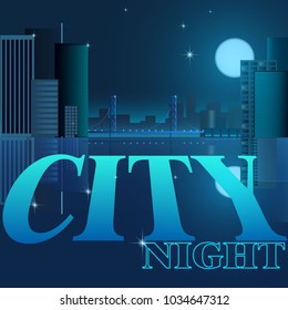 Illustration city night.