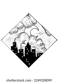 illustration of a city night view