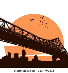illustration of a city silhouette at dusk