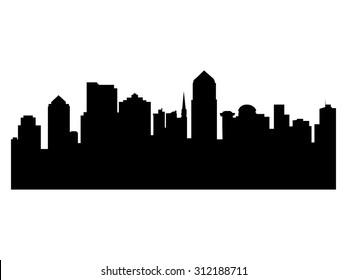 Illustration of the city skyline silhouette - Albuquerque