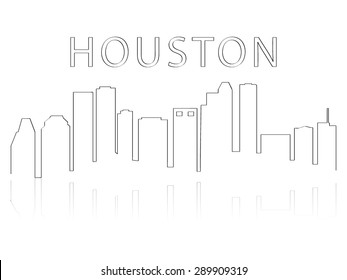 Illustration of the city skyline silhouette - Houston