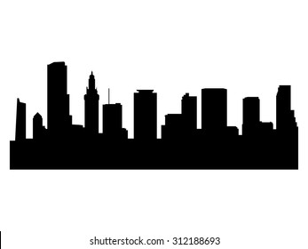 Illustration of the city skyline silhouette - Miami