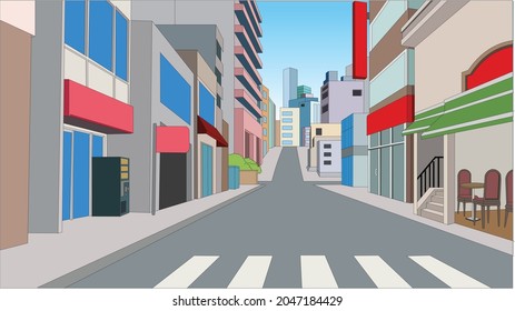 Illustration City Street Background Stock Vector (Royalty Free ...