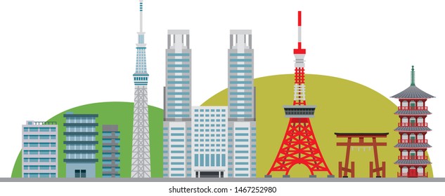 Illustration of the city of Tokyo