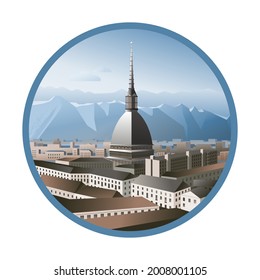 Illustration of the city of Turin in Italy