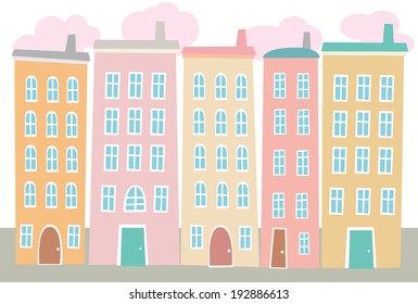 It is an illustration of the cityscape.