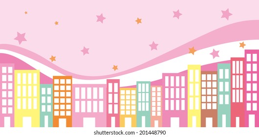 It is an illustration of the cityscape.