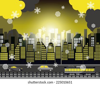 It is an illustration of the cityscape.