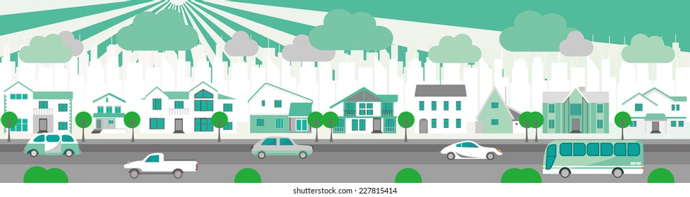 It is an illustration of the cityscape.