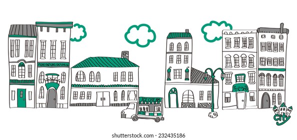 It is an illustration of the cityscape.