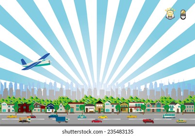 It is an illustration of the cityscape.