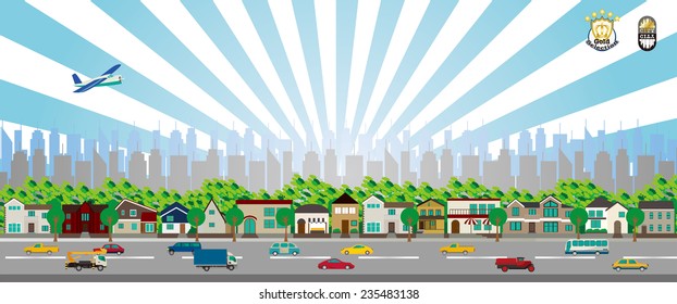 It is an illustration of the cityscape.