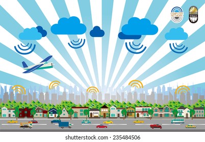 It is an illustration of the cityscape.
