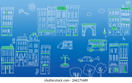 It is an illustration of the cityscape.