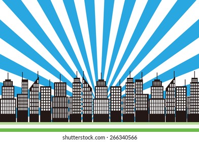 It is an illustration of the cityscape.