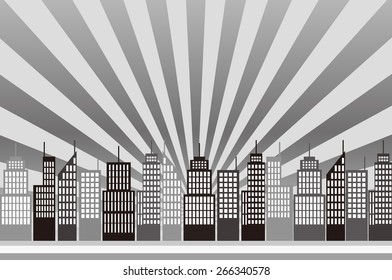 It is an illustration of the cityscape.