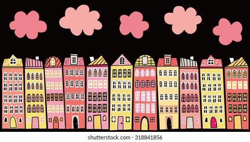 It is an illustration of the cityscape.