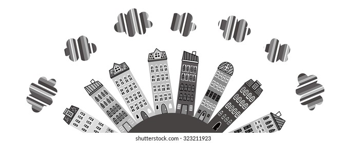It is an illustration of the cityscape.