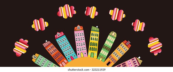 It is an illustration of the cityscape.