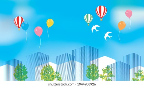 It is an illustration of a cityscape building
