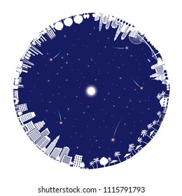 Illustration of the cityscape, earth,