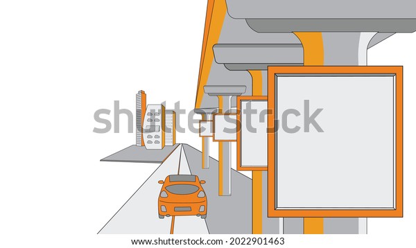 Illustration of a\
Cityscape with Metro \
Bridge