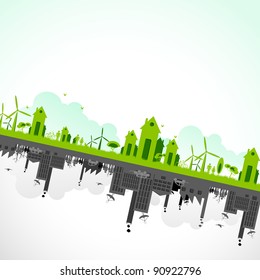 illustration of cityscape showing sustainability of earth