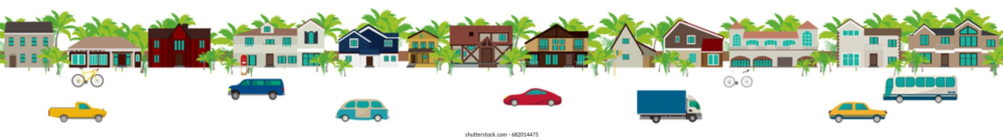 It is an illustration of the cityscape.It is a vector material.