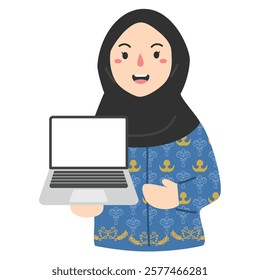 Illustration of a Civil Servant with laptop