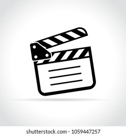 Illustration of clapper board icon on white background