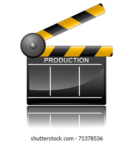 illustration of clapper board on isolated background