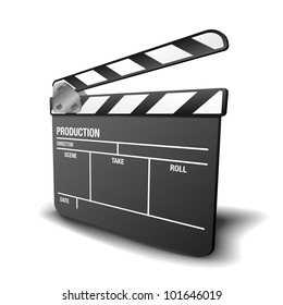 illustration of a clapper board, symbol for film and video